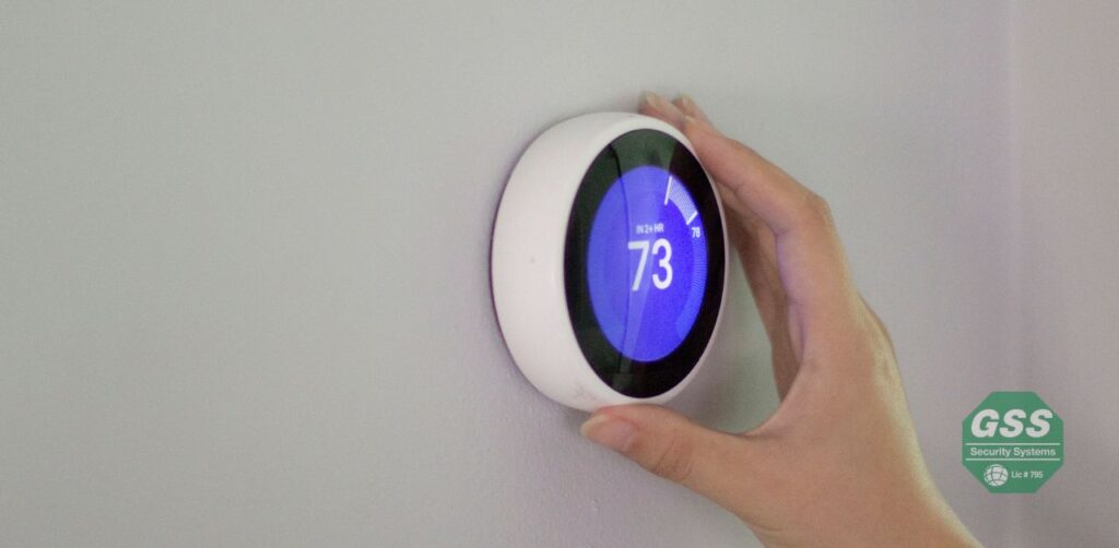 A smart thermostat adjusting the home temperature for optimal comfort.