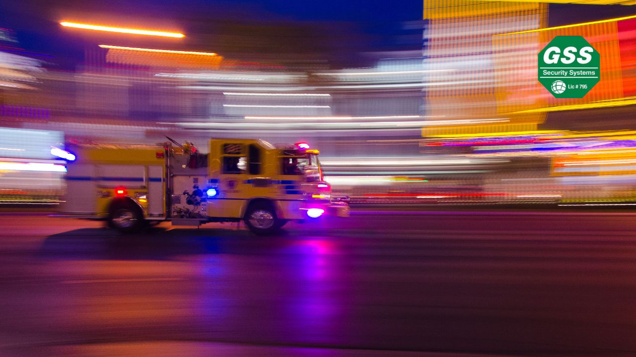 Image showing a security system alerting emergency responders in a home setting.