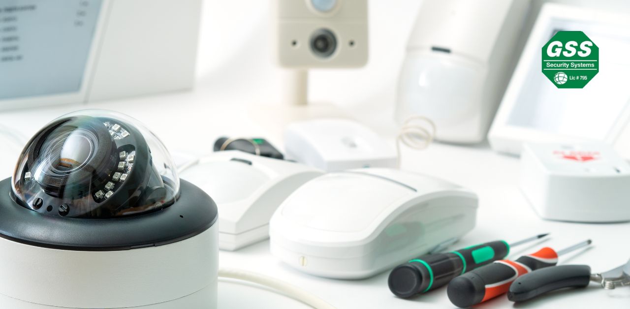 A modern home equipped with integrated smart home security technology.