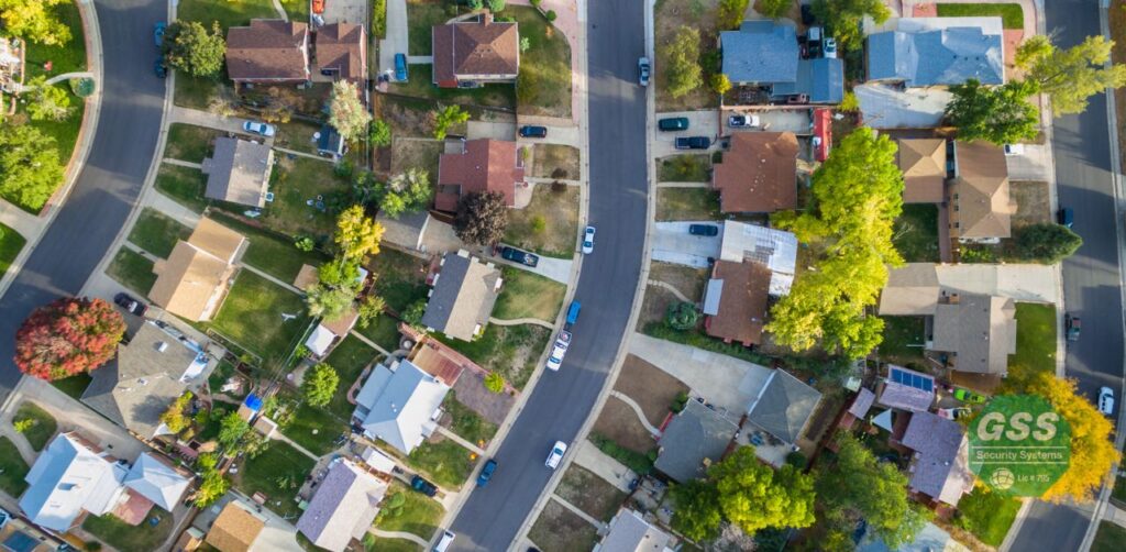 A serene home protected by a no-contract security system.