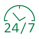24/7 service clock icon