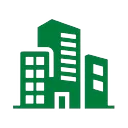 Green building with multiple windows