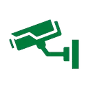 Green security camera icon illustration