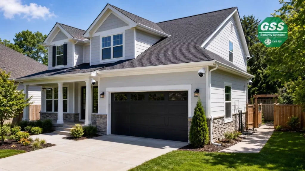 Security camera placement around a residential property
